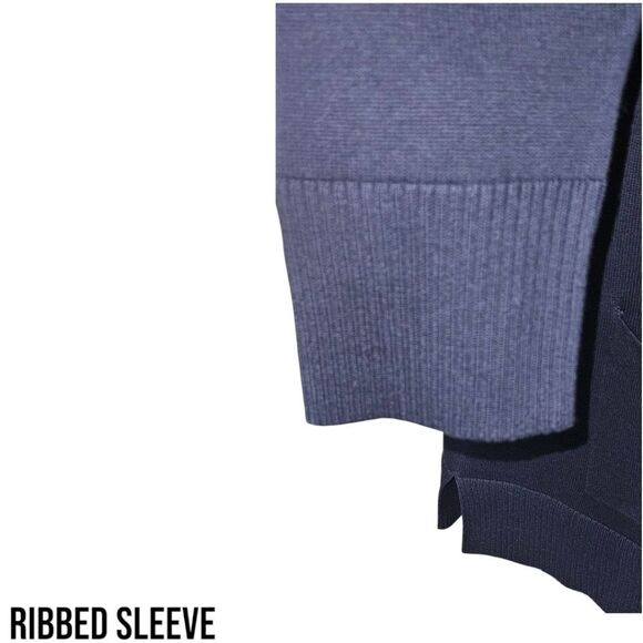 JEANNE PIERRE Women's Dark Blue Super Soft Cotton Mini Sweater Dress SIZE XL - Picture 8 of 14